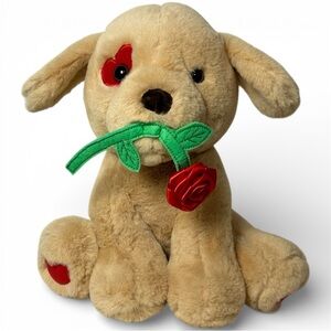 Plush Puppy Dog w/ Rose & Heart Eye - Valentine's Day